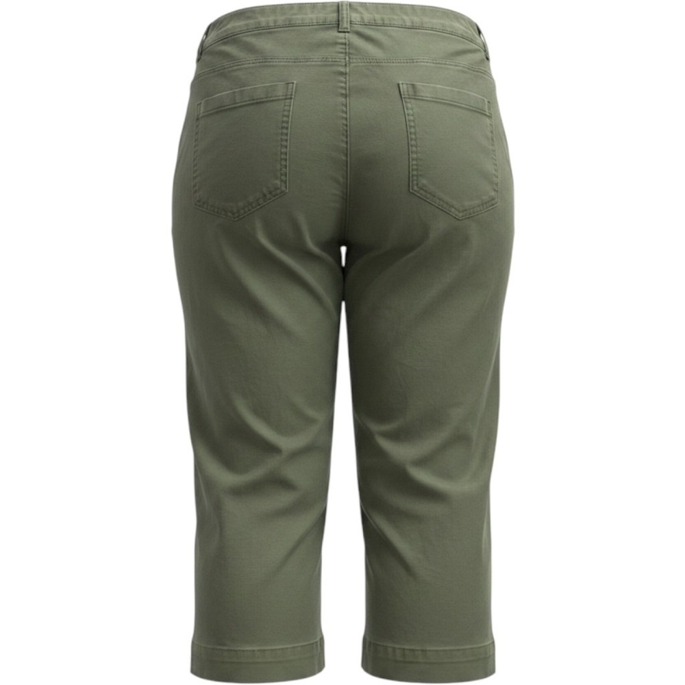 Old Navy Womens Plus Size 22 Olive Green Wide Leg Cropped Twill Pants Utility - Picture 2 of 9